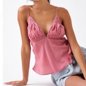 Free People Pink Lyric Satin Cami